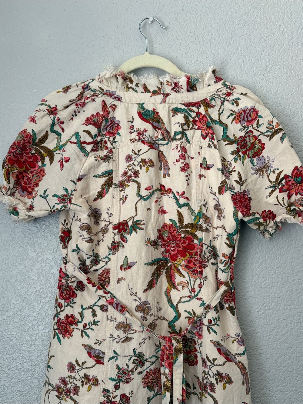 Pilcro Cream Midi Dress with Red Floral Print - Picture 9 of 10